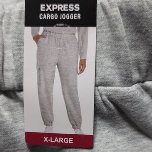 Express Heather Gray Cargo Joggers